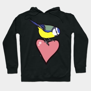 Blue tit with a heart Hoodie